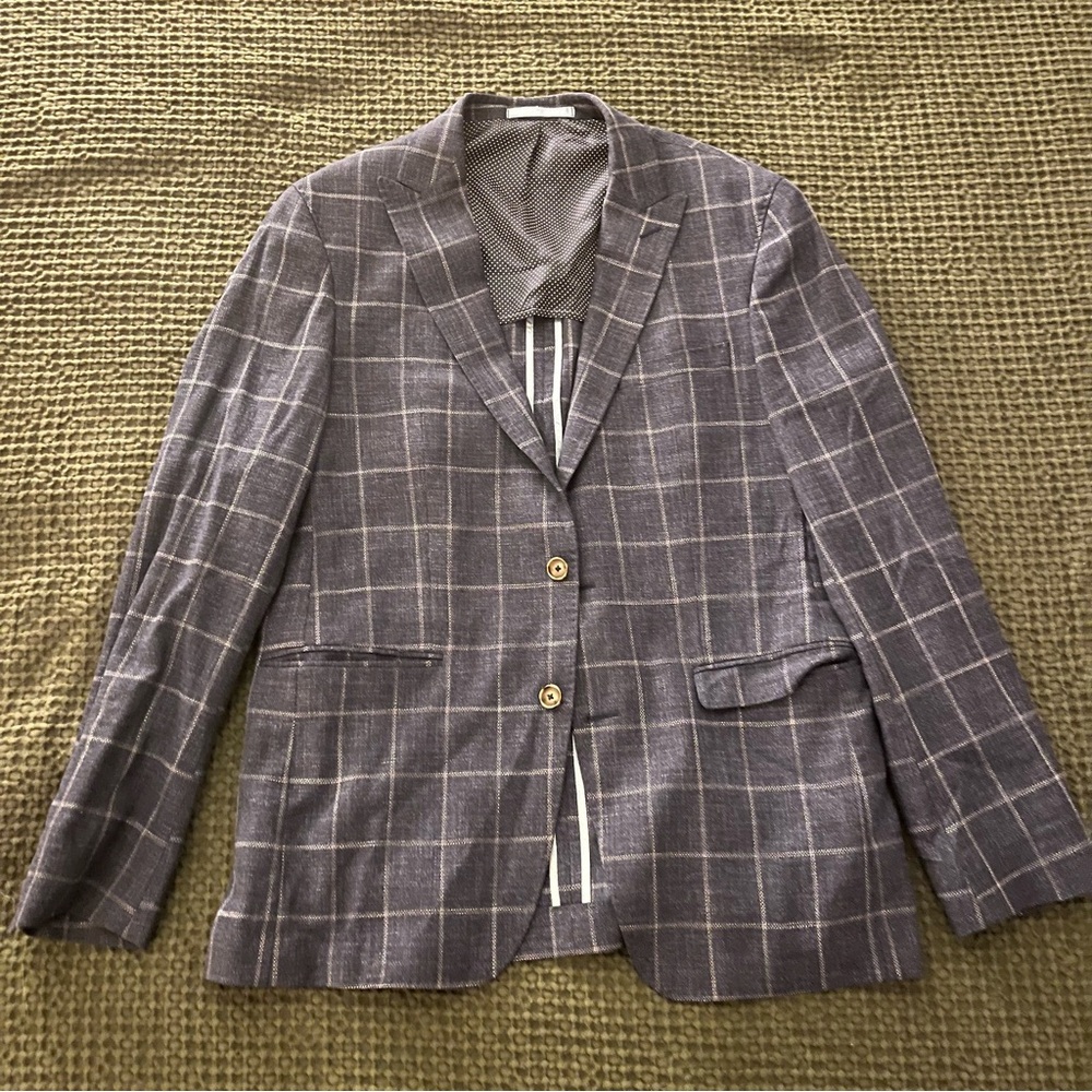 Blue plaid blazer size 40R